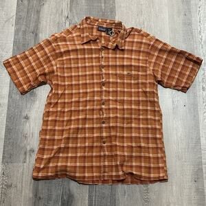 VTG Patagonia Men's XL Plaid Organic Cotton Short Sleeve Button Up Shirt Y2K 90s